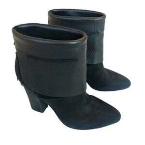 Sigerson Morrison Black Ferg Leather Suede Booties